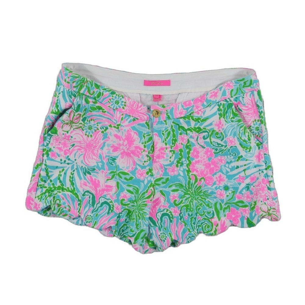 Lilly Pulitzer Buttercup Shorts Women's Size 14 Pink Blue Green Floral